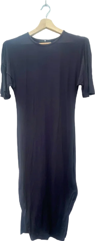 South Black Short Sleeve Midi Dress UK 10