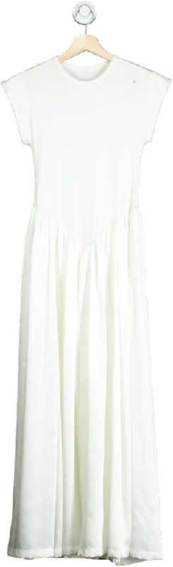 Ancosti White Cap Sleeve Maxi Dress UK M