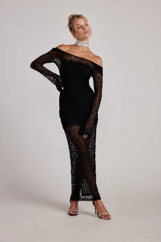 Jules Black Lace Maxi Dress