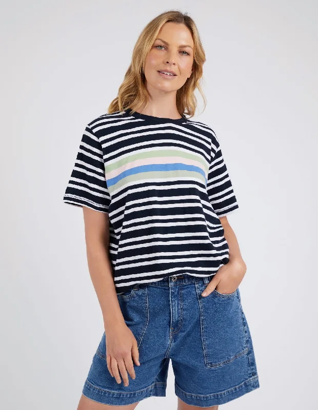 Elm Aligner Tee Navy and White Stripe