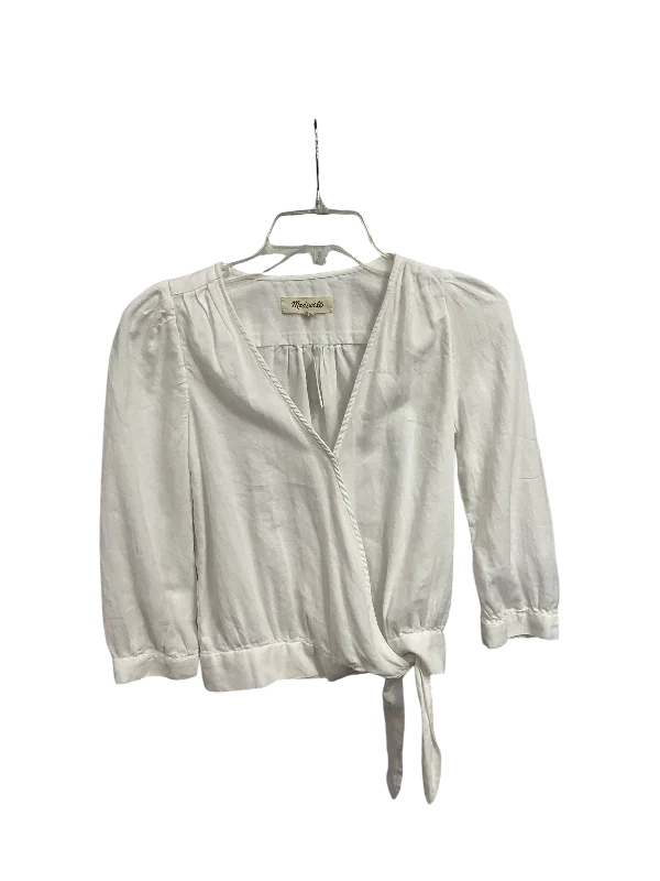 Blouse Long Sleeve By Madewell In White, Size: Xs