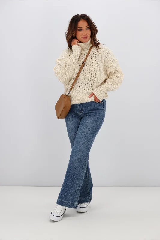 Sass Renn Cable Knit Cream