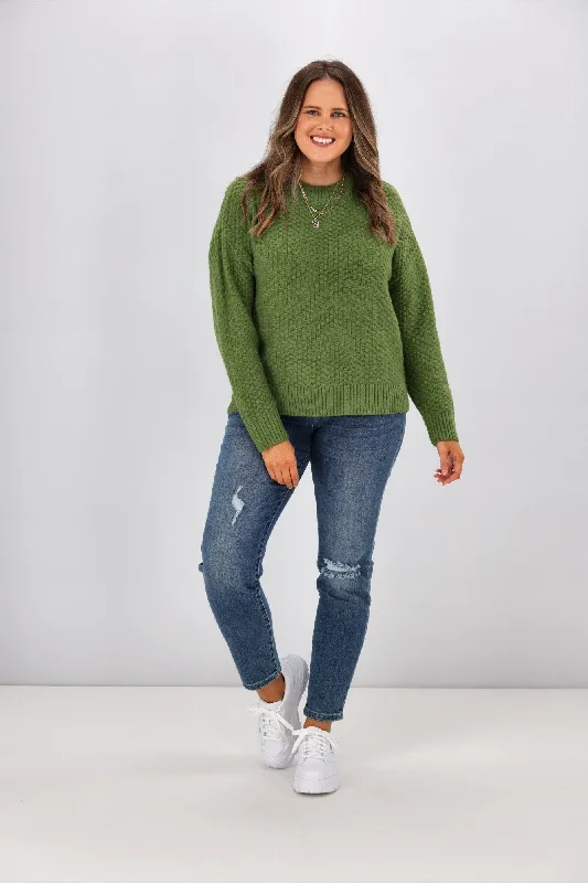 Shine On Label Winnie Moss Stitch Jumper Green